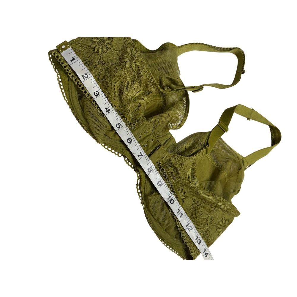 Simone Perele Olive Green Floral Lace Underwire Bra and Brief Lingerie Set READ! - Picture 3 of 12